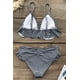 thumbnail image 4 of Traje de baño de dos piezas con escote en V y volantes para mujer, 4 of 5