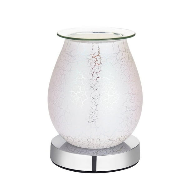 Hielo Agrietado Lámpara Aromática Vidrio Delicado Exquisito Aire Perfumado Luz De Noche Ambiental Más Fresca Para El Hogar Yoga Junto A La Cama 2 En 1 Patrón Moyic HA027261-03