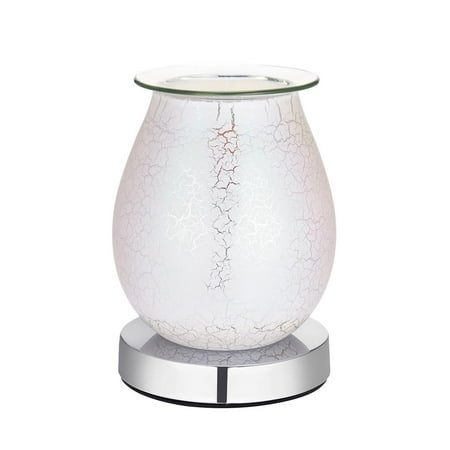 

2 in 1 Cracked Ice Pattern Aroma Lamp Glass Delicate Exquisite Scented Air Fresher Ambient Night Light for Home Bedside Yoga