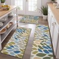thumbnail image 2 of Blue Leaf and Vine Pattern Kitchen Rugs Sets Of 3,Kitchen Runner Rugs Non Skid Washable,Decorative Kitchen Floor Mats for Kitchen,Sink,Laundry,17"x30"+ 17"x47" + 17"x59", 2 of 6