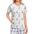thumbnail image 4 of Post Surgery Shirts for Women Short Sleeve Funny Print Tear Away Tops with Drain Pockets Postoperative Care Tops Shoulder Surgery Shirts for Women Adaptive Clothing, 4 of 7
