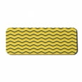 thumbnail image 1 of Abstract Computer Mouse Pad, Rhythmic Altered Chevron Modern Herringbone Inspired Motifs Illustration, Rectangle Non-Slip Rubber Mousepad Large, 31" x 12", Night Blue Mustard, by Ambesonne, 1 of 2