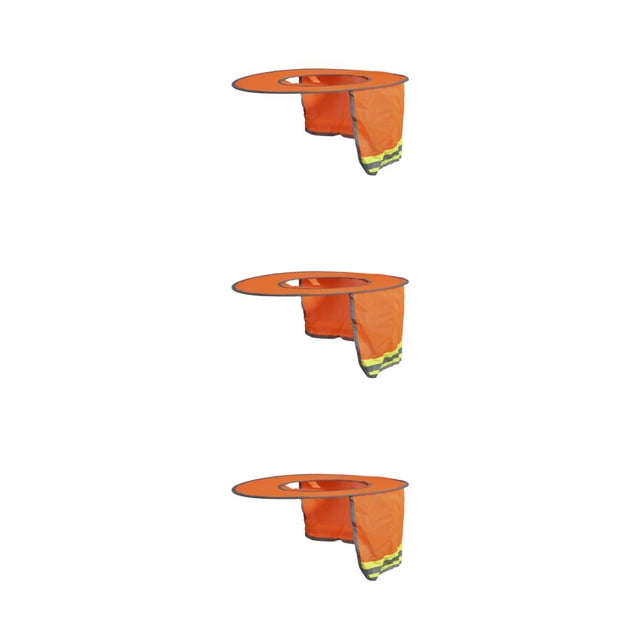 Ruiboury Hard Hat Sunshade Neck Neck Sun Shade Protector Fluorescent Orange 47x41cm 3Set