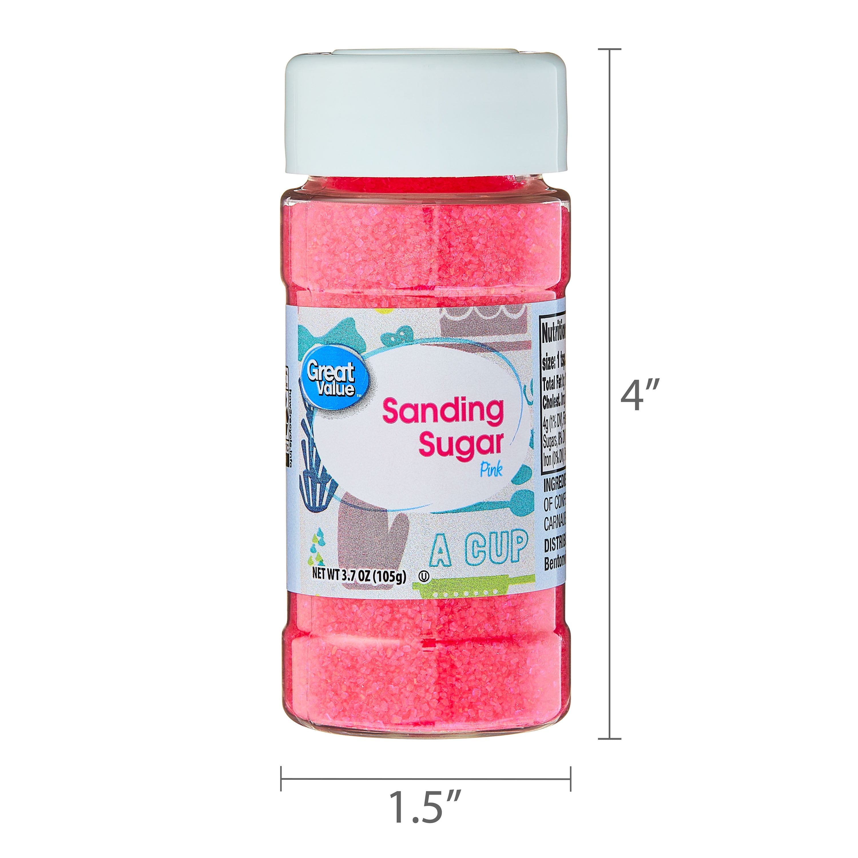Great Value Pink Sanding Sugar, 3.7 oz
