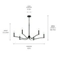 thumbnail image 6 of 52696BK Kichler Lighting Malene - 6 Light Chandelier-22.25 Inches Tall and 42 Inches Wide-Black Finish, 6 of 7
