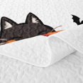 thumbnail image 5 of Erosebridal Cute Black Cat Quilt King, Happy Halloween Ghost Pumpkin King Coverlet Set for Boys Girls, Orange Black White, 3-Piece 1 Bedspread and 2 Pillowcases, 5 of 7