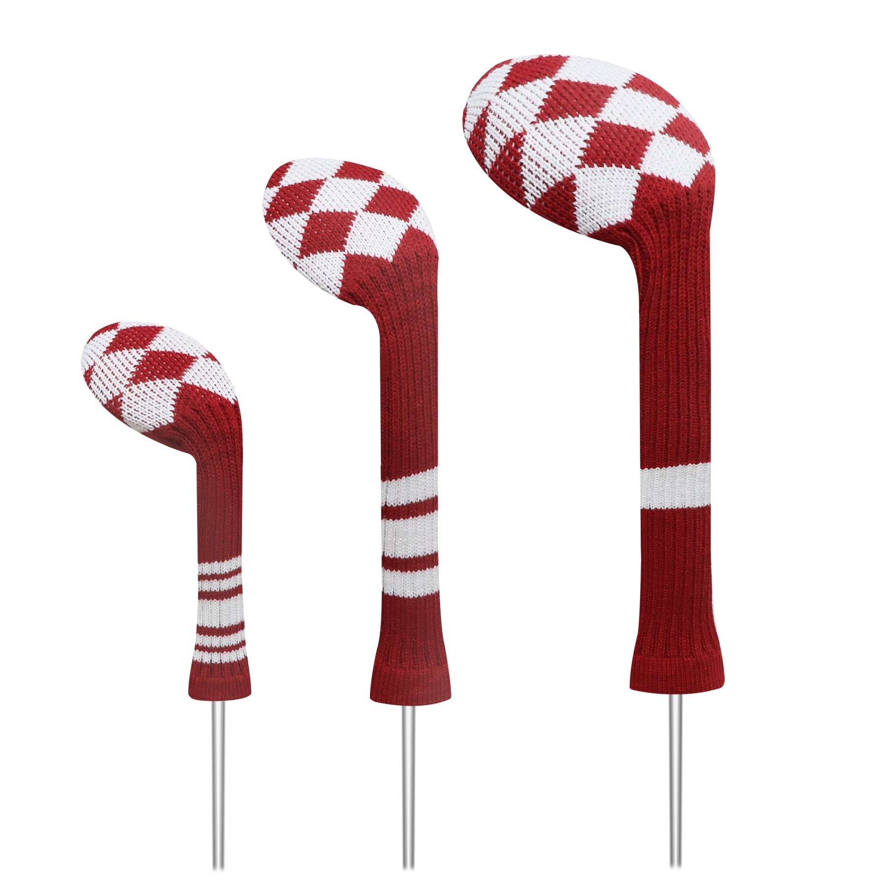 LeFeng 3Pcs Golf Club Covers, Knitted Golf Club Covers for 460cc Driver