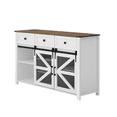 thumbnail image 5 of Hassch Sideboard Buffet Cabinet, Storage Cabinet with Sliding Bar Doors and Adjustable Shelves, 55" Coffee Bar Cabinet with 3 Drawers for Living Room, Dining Room, Hallway, White, 5 of 10