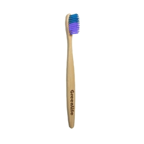 Cepillo Dental VentDepot Sport Collection Ecológico Cerda Regular Mango de Bambú Doble Color
