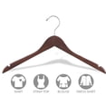 thumbnail image 4 of INTERNATIONAL HANGER Rubber Coated Walnut Wood Top Hanger, 50 Pack, 4 of 5