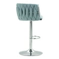 thumbnail image 3 of Spaco 360° Fabric Cover Swivel Bar Stools Set of 2, Adjustable Counter Height Bar Chairs with Woven Back & Footrest, Silver Chromed Bar Stools for Kitchen Island, Blue, 3 of 8