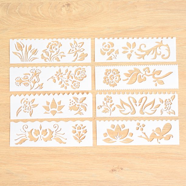 8 Plantillas de Plantillas de Dibujo de Diario de Estilo Set DIY Card Plantillas de plantillas de dibujo