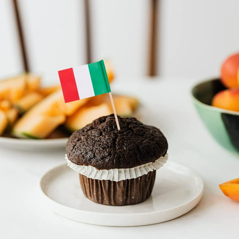 50 Pack Italy Flag Toothpick Picks - 6.5 Cm Cocktail & Food Picks For Party Decor