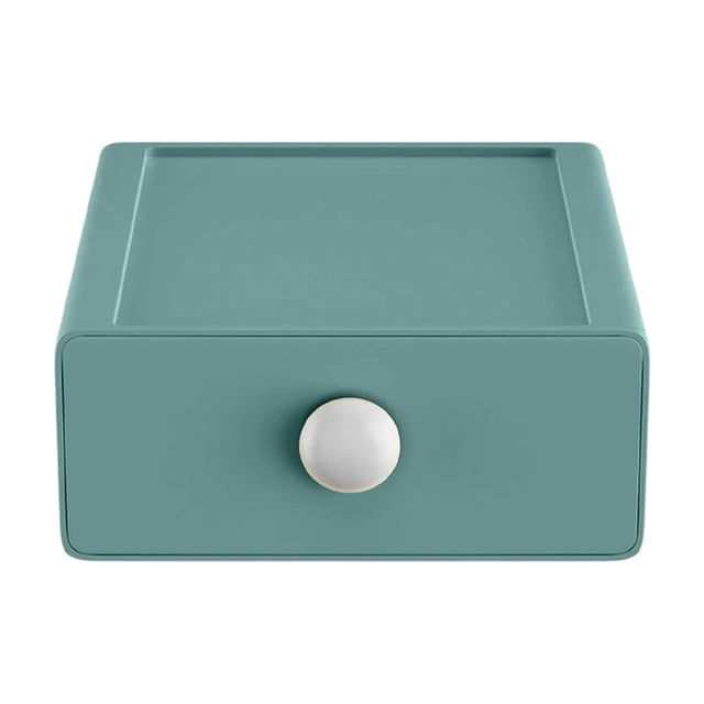 SLYNSHome Stackable Storage Drawers Green Plastic Storage Bins Bathroom Makeup Organizer for Table Desk Organization