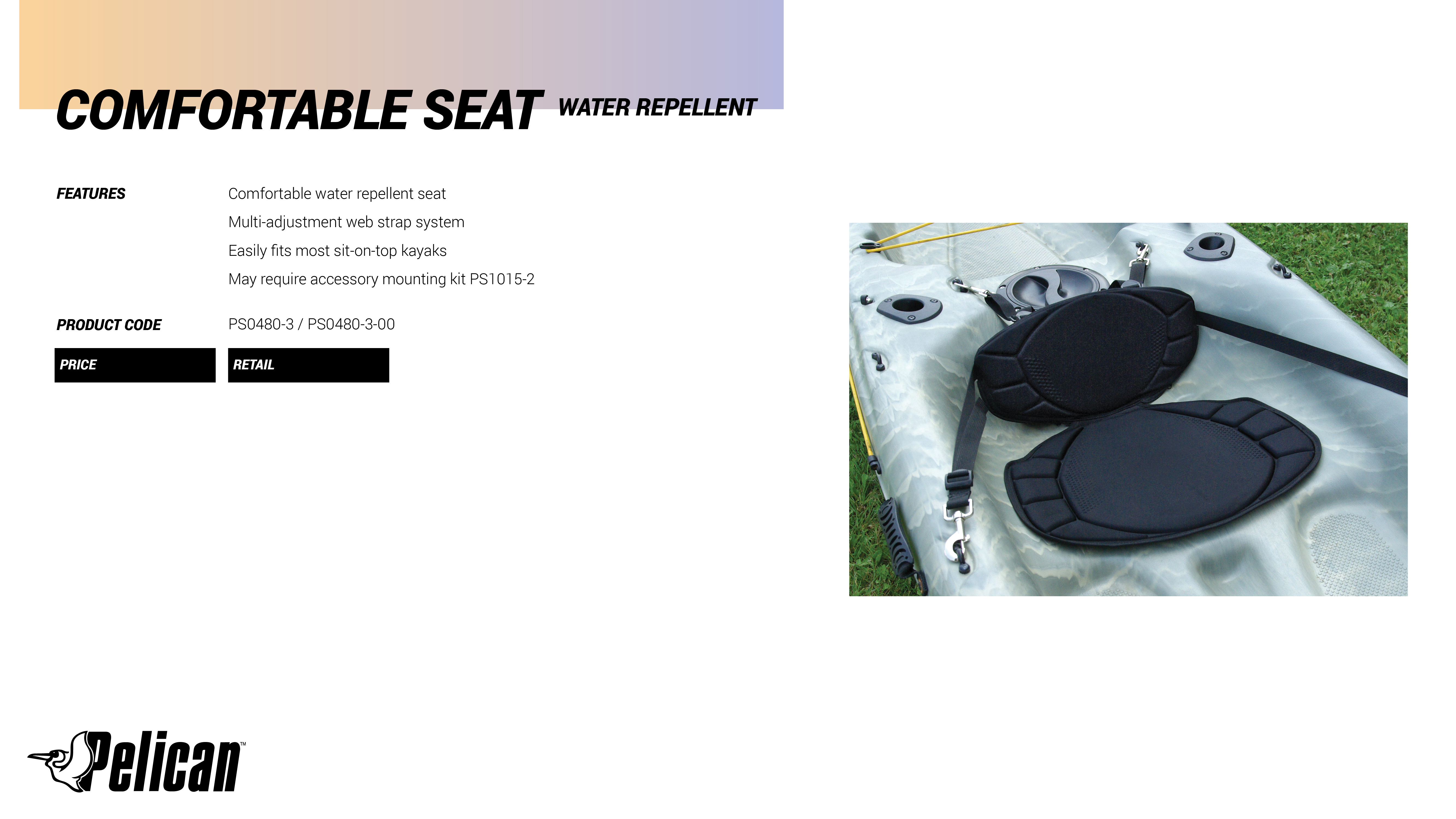 Pelican - Adjustable Padded Kayak Seat - image 5 of 5