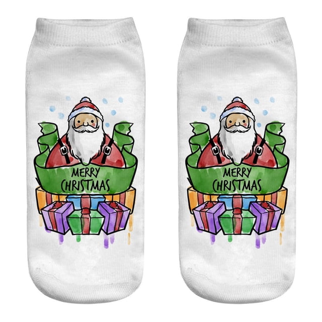 Green Socks Women Fashion Three-dimensional Printed Socks Christmas Socks
