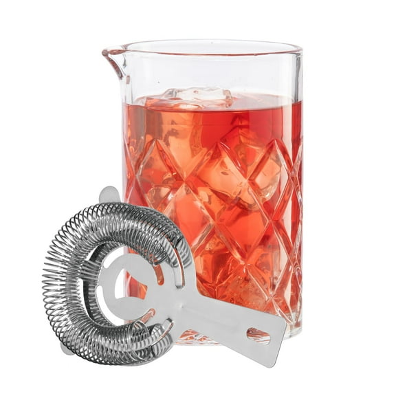 Cocktail Mixing Glass & Strainer Set