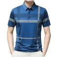 thumbnail image 2 of POTETI Collared Polo Shirts for Men Casual Short Sleeve Shirts Summer Striped Loose Tops, 2 of 4
