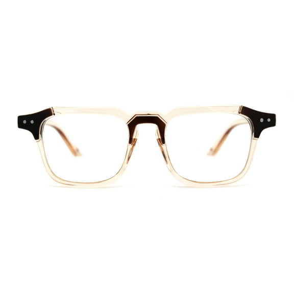 Rectangle Keyhole Round 100% Blue Light Flitering Computer Glasses Peach Brown