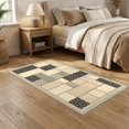 thumbnail image 2 of ODIKA 5'x7' Ultra-Soft Area Rug, Geometric Abstract Patchwork Spotted Blocks Southwestern Stripe Border None Washable, Bare feet friendly, Silk-Touch for Bedroom Home office, 2 of 7