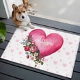 thumbnail image 3 of Entryway Rug 2'x3', Valentines Day Small Rug for Kitchen Bathroom Door Mat Indoor Entrance, Pink Love Hearts Roses Floral Farmhouse Non-Slip Area Rugs Floor Mats Carpet Front Door Rugs, 3 of 8