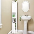thumbnail image 3 of Slim Bathroom Storage Cabinet - Space Saving Organizer - Walnut, 3 of 12