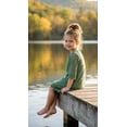 thumbnail image 4 of 2Bunnies Girls' 3T-12Y Boho Country Rustic Lace Scalloped Trim Sleeve Flower Girl Dress, 4 of 7