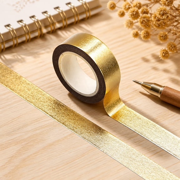 4PCS Gold washi Tape for wall Decor Decorative Tape Crafts Washy-Tape Mirror Tape Gold Strips Metallic washi Tape Self Adhesive Masking