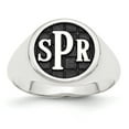 thumbnail image 1 of Solid 10k White Gold Monogram Signet Ring Band Size 5, 1 of 4