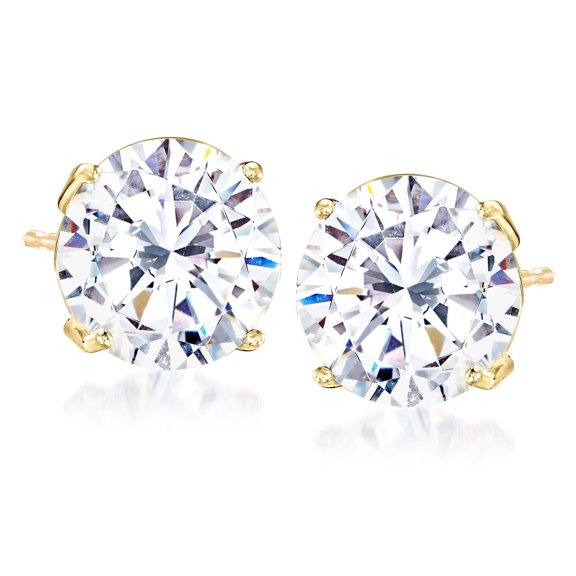 Ross-Simons 8.00 ct. t.w. CZ Stud Earrings in 14kt Yellow Gold, Women's, Adult