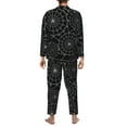 thumbnail image 5 of Bingfone Men'S Pajama Set 2 Piece Loungewear Pjs, Long Sleeve With Pajama Pants-Spider Web Black, 5 of 9
