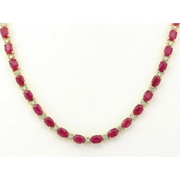 925 Silver Lab Ruby Tennis Necklace Lab Created Ruby Choker Dainty Red Wedding Gemstone Necklace for Women Elegant Gift Jewelry Gift For Her