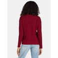 thumbnail image 2 of Time and Tru Women's and Women's Plus Waffle Stitch Sweater with Long Sleeves, Midweight, Sizes XS-4X, 2 of 5