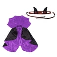 thumbnail image 2 of 2 Pack, Small Dog Halloween, Halloween for Dogs, Halloween for Cats, Kitten Halloween, Witch Vampire Outfit for Halloween Party, Purple Pet Dress Set, 2 of 7