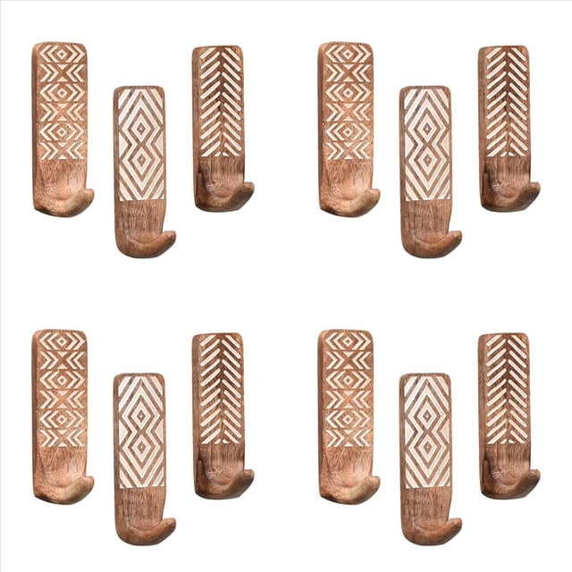 Paquete de 12 de Pared de Madera No Destructivos - de Pared Adhesivos - de Pared Decorativos Bohemios