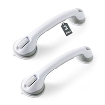 Behome 2 Pack Shower Grab Bar, 16’’ Suction Shower Handles for Bathtubs and Showers, Removable Handrails for Seniors Elderly, No Drilling