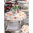 thumbnail image 5 of Outdoor Tablecloth with Umbrella Hole for Patio/Picnic/Party/Camping, Spring Flowers Waterproof Table Cloth Round Cover Washable, Yellow Pink Floral Pastoral Botanical (Dia 54"), 5 of 8