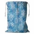 thumbnail image 1 of YUSDECOR Snowflakes Storage Basket Laundry Bag with Drawstring Size 18x24 Inch, 1 of 3
