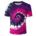 thumbnail image 7 of T Shirts For Men Hawaiian Beach Sports Tie Dye Lettering Crewneck T-Shirt, 7 of 7