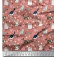 thumbnail image 1 of Soimoi Georgette Viscose Fabric Heart,Footprint & Cat Animal Decor Fabric Printed Yard 42 Inch Wide, 1 of 3