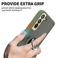 thumbnail image 4 of CoverON For Samsung Galaxy S22 Phone Case, Ring Holder Kickstand Magnetic Mount Clear Hard Back Cover Rubber Bumper, Army Green, 4 of 9