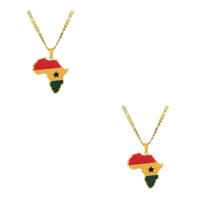 Maytalsory Lightweight And Comfortable Necklace Featuring Africa Map Pendant Statement Ghana 2Set