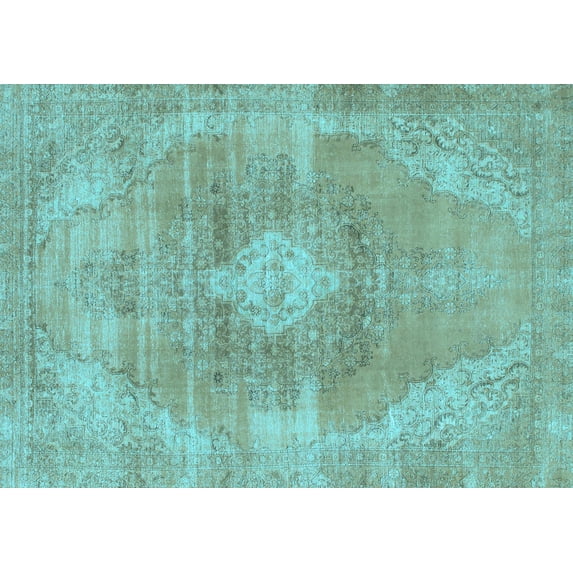 Ahgly Company Indoor Rectangle Abstract Light Blue Modern Area Rugs, 5' x 7'