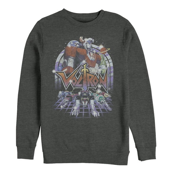Men's Voltron: Defender of the Universe Retro Robot Lions Sweatshirt Charcoal Heather Medium
