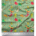 thumbnail image 1 of Soimoi Cotton Duck Fabric Floral & Dinosaur Cartoon Print Fabric by Yard 42 Inch Wide, 1 of 1