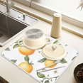 thumbnail image 2 of Yayeee Dish Drying Mat for Kitchen Counter 18" x 24" Microfiber Super Absorbent Coffee Decorative Pad, White Watercolor Oranges, 2 of 9