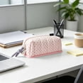 thumbnail image 2 of ZhangC Cream Polka Dot Pencil Case, Large Capacity Soft Quilted Storage Pouch, Multi-purpose Stationery Makeup Bag for Office, Home and Travel (2.7x8.2x4.3 Inch), 2 of 2