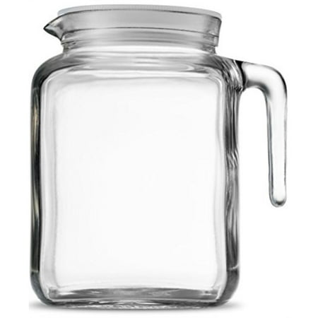 Bormioli Rocco Hermetic Seal Glass Pitcher With Lid and Spout [68 Ounce]  Great for Homemade Juice & Cold Tea or for Glass Milk B