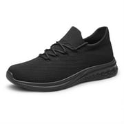 Mens Slip On Walking Shoes Lightweight Breathable Non Slip Running Shoes Comfortable Fashion Sneakers for Men All Black Size 9