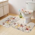 thumbnail image 4 of Watercolor Poppy Bathroom Rugs Set Spring Flowers Non Slip Absorbent Soft Bath Mats 3 Piece Set with Bathroom Rug, U-Shaped Floor Mat, Toilet Seat Cover Large Size, 4 of 9